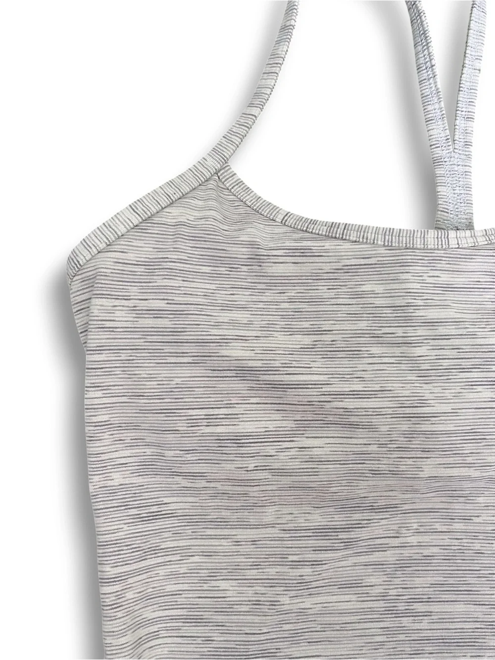 Lululemon Power Y Pink Gray Heathered Strappy Athletic Tank Top size 6